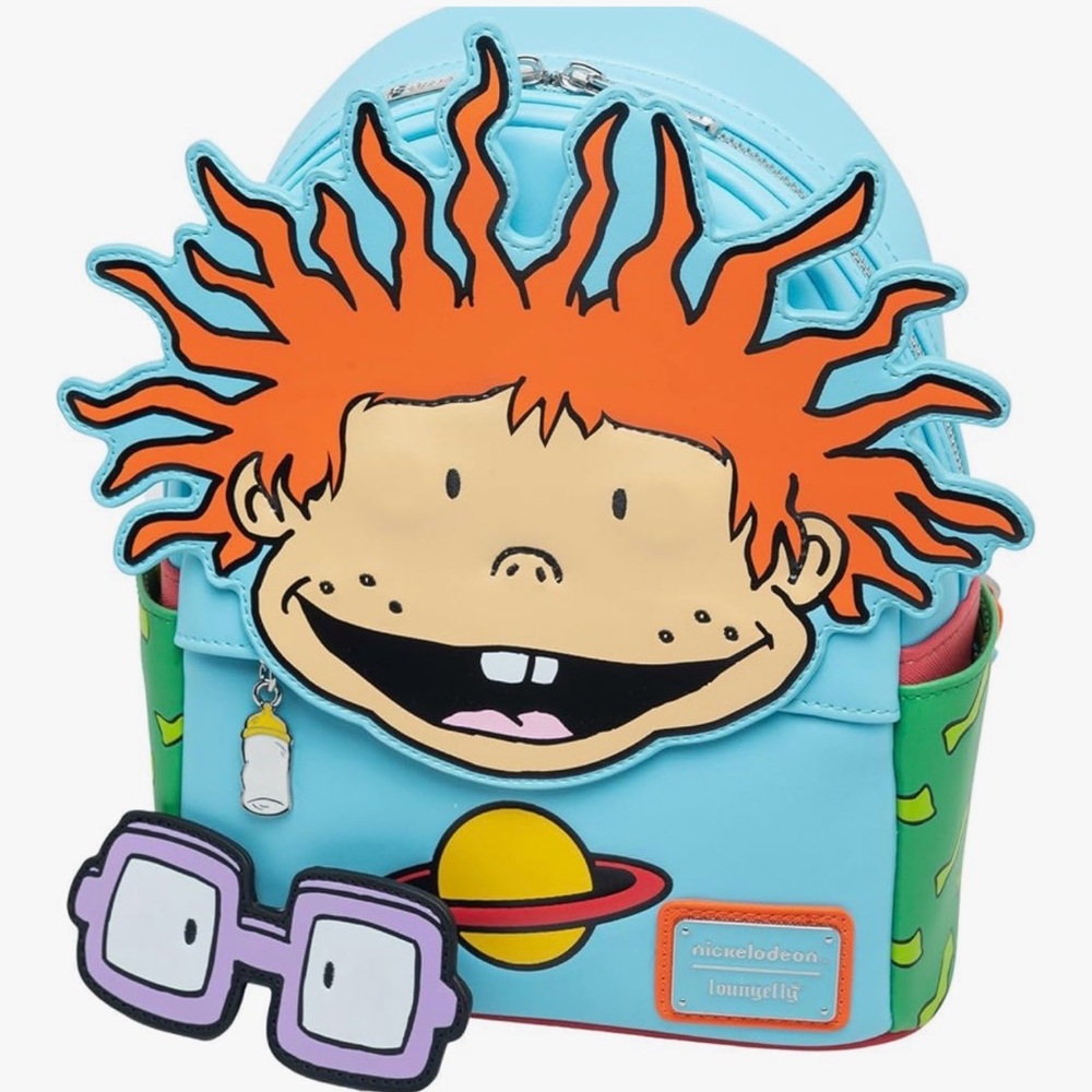 Loungefly Nickelodeon Rugrats Chuckie Backpack With Removable Glasses-NWT - Picture 5 of 9